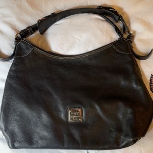 Used Dooney & Bourke black leather large hobo bag